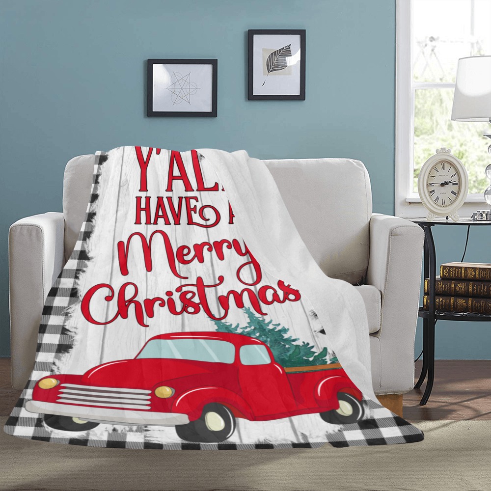 KingSizethrowYallMerryChristmas Ultra-Soft Micro Fleece Blanket 60"x80"