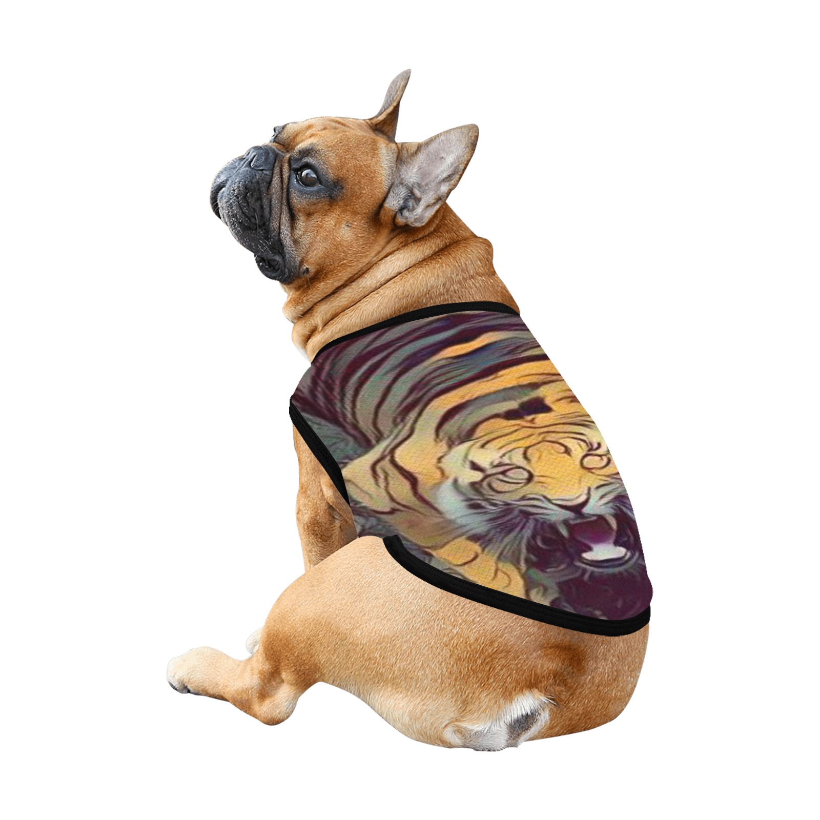 Tiger Color Painted Looking Up All Over Print Pet Tank Top