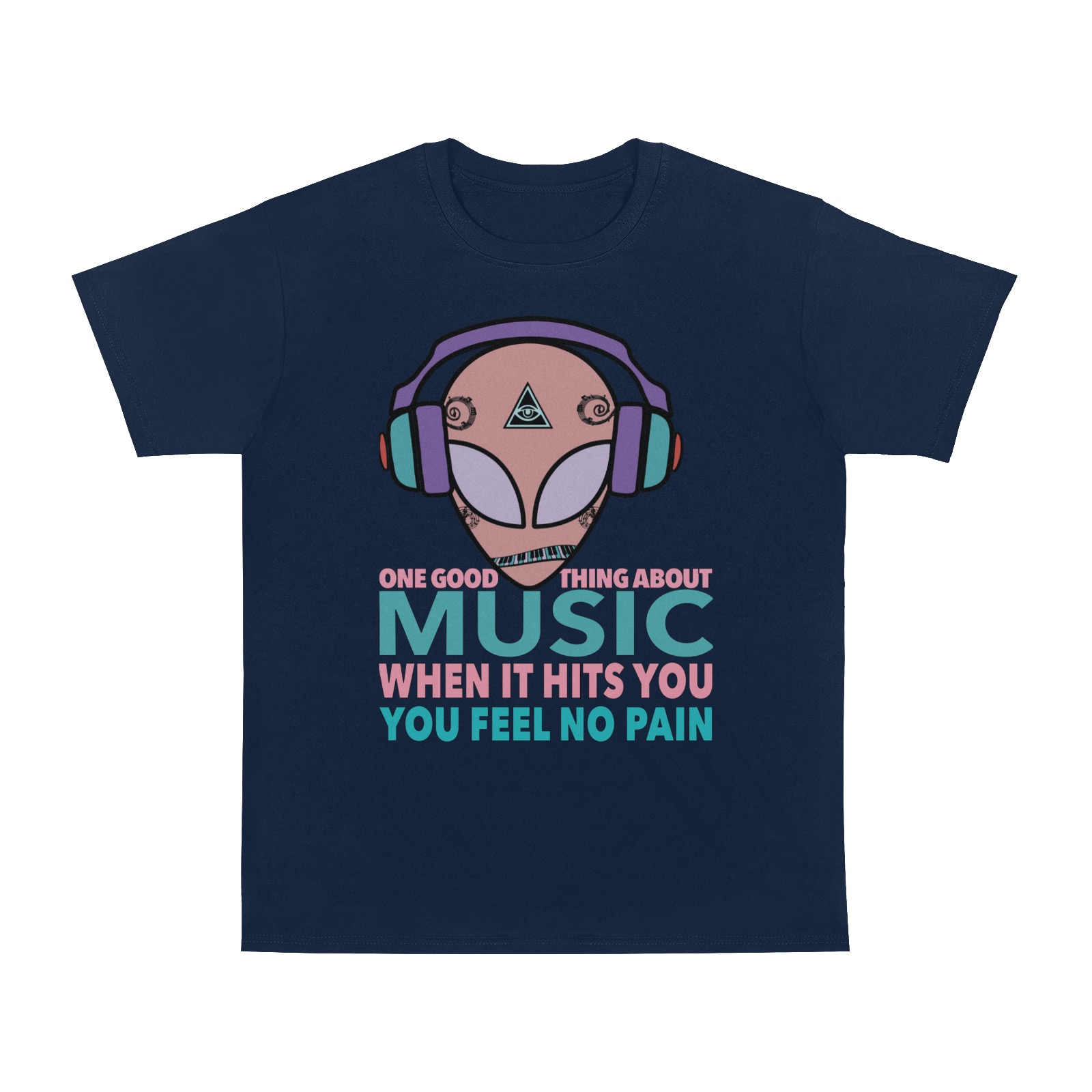 music pink alien Men's T-Shirt in USA Size (Two Sides Printing)