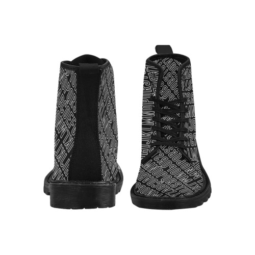 B&W Alphabet WMB Martin Boots for Women (Black) (Model 1203H)