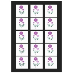 Purple Flowers Personalized Temporary Tattoo (15 Pieces)