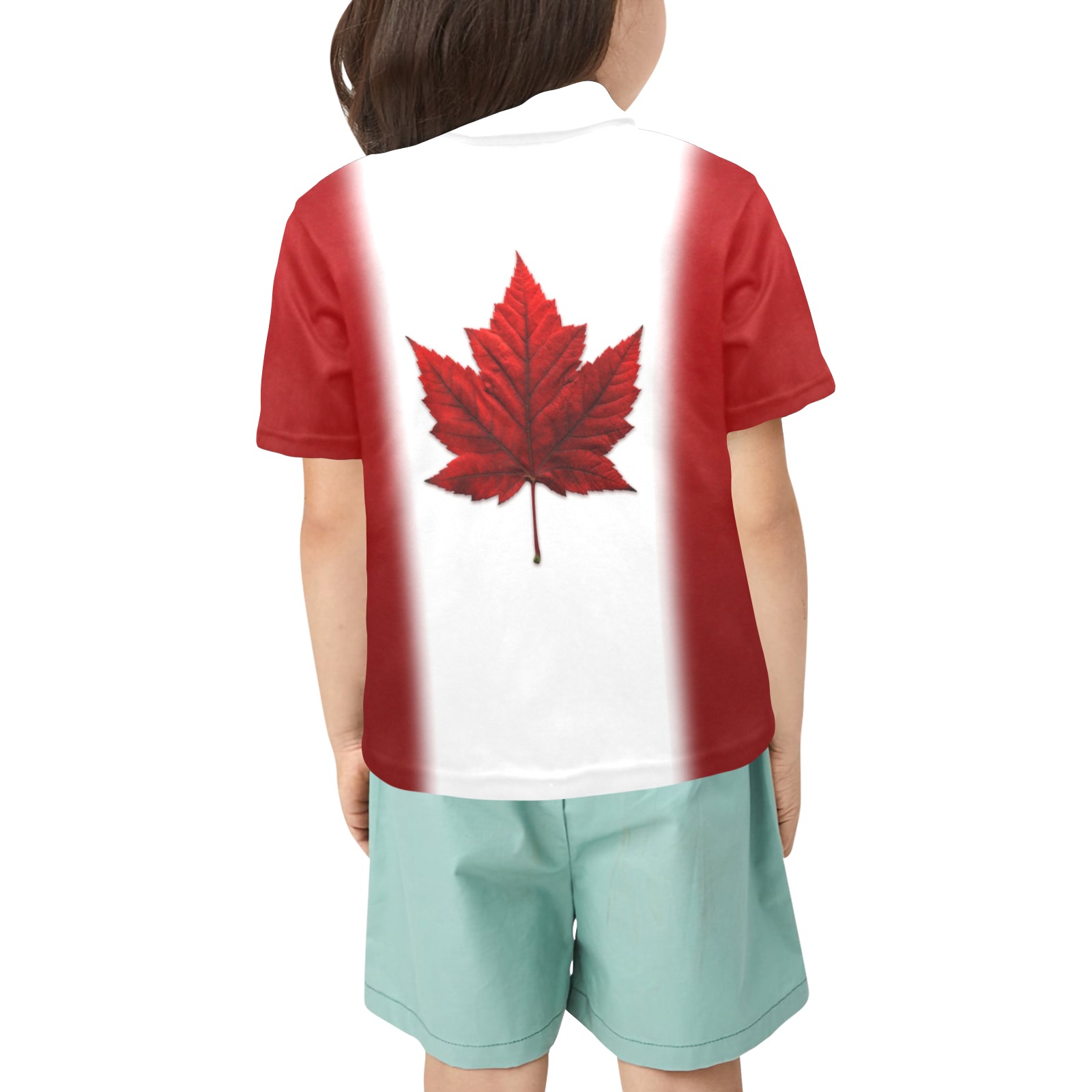 Girl's Canada Team Flag Shirts Little Girls' All Over Print Polo Shirt (Model T55)