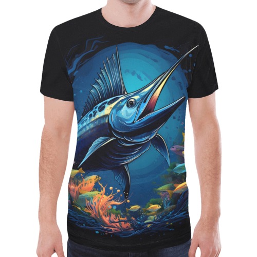 Underwater Marlin T-Shirt New All Over Print T-shirt for Men (Model T45)