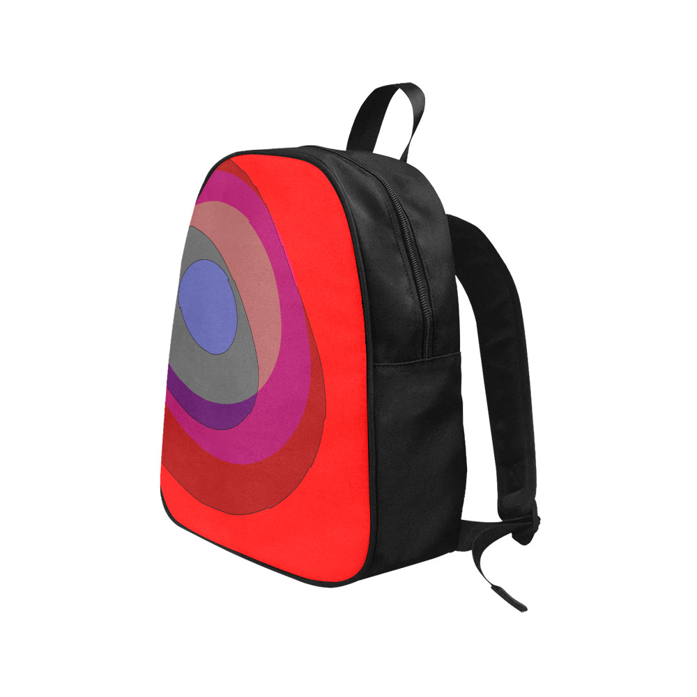 Red Abstract 714 Fabric School Backpack (Model 1682) (Medium)