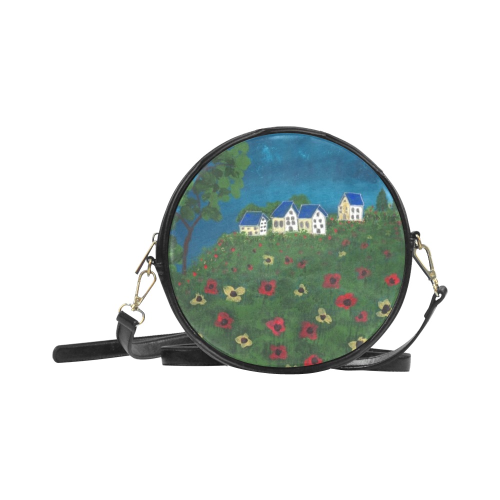 The Field of Poppies Round Sling Bag (Model 1647)
