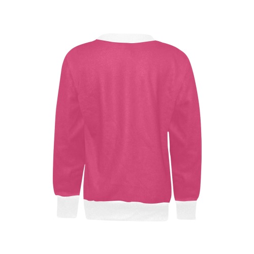 Raspberry Sorbet Girls' All Over Print Crew Neck Sweater (Model H49)