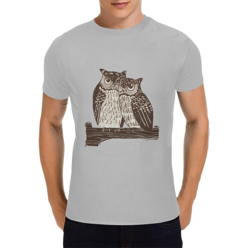Vintage Owl Illustration - Courtesy of Raw Pixel Men's T-Shirt in USA Size (Front Printing Only)