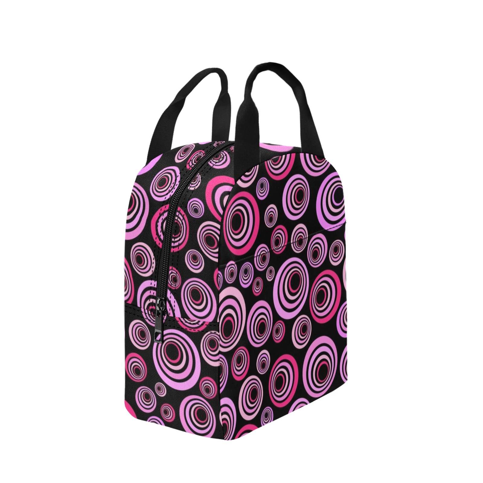 Retro Psychedelic Pretty Pink Pattern Zipper Lunch Bag (Model 1720)
