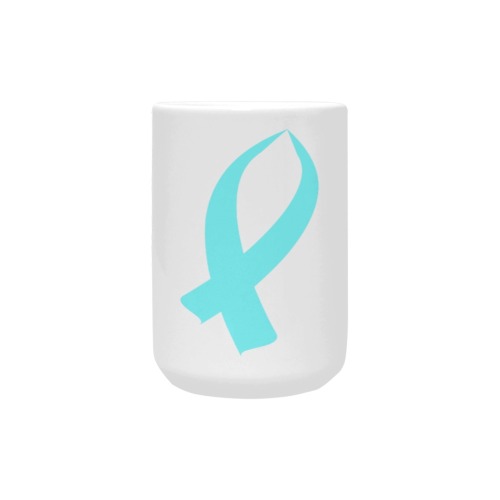 Awareness Ribbon (Light Blue) Custom Ceramic Mug (15OZ)