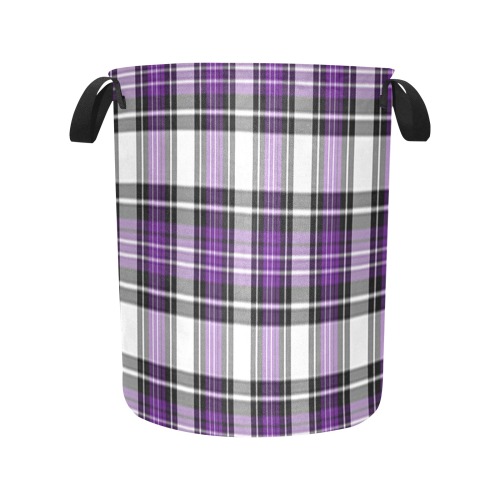 Purple Black Plaid Laundry Bag (Large)
