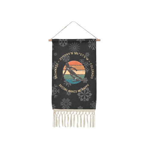 Ski Snowmass, Colorado - Woman Skier, Golden Text