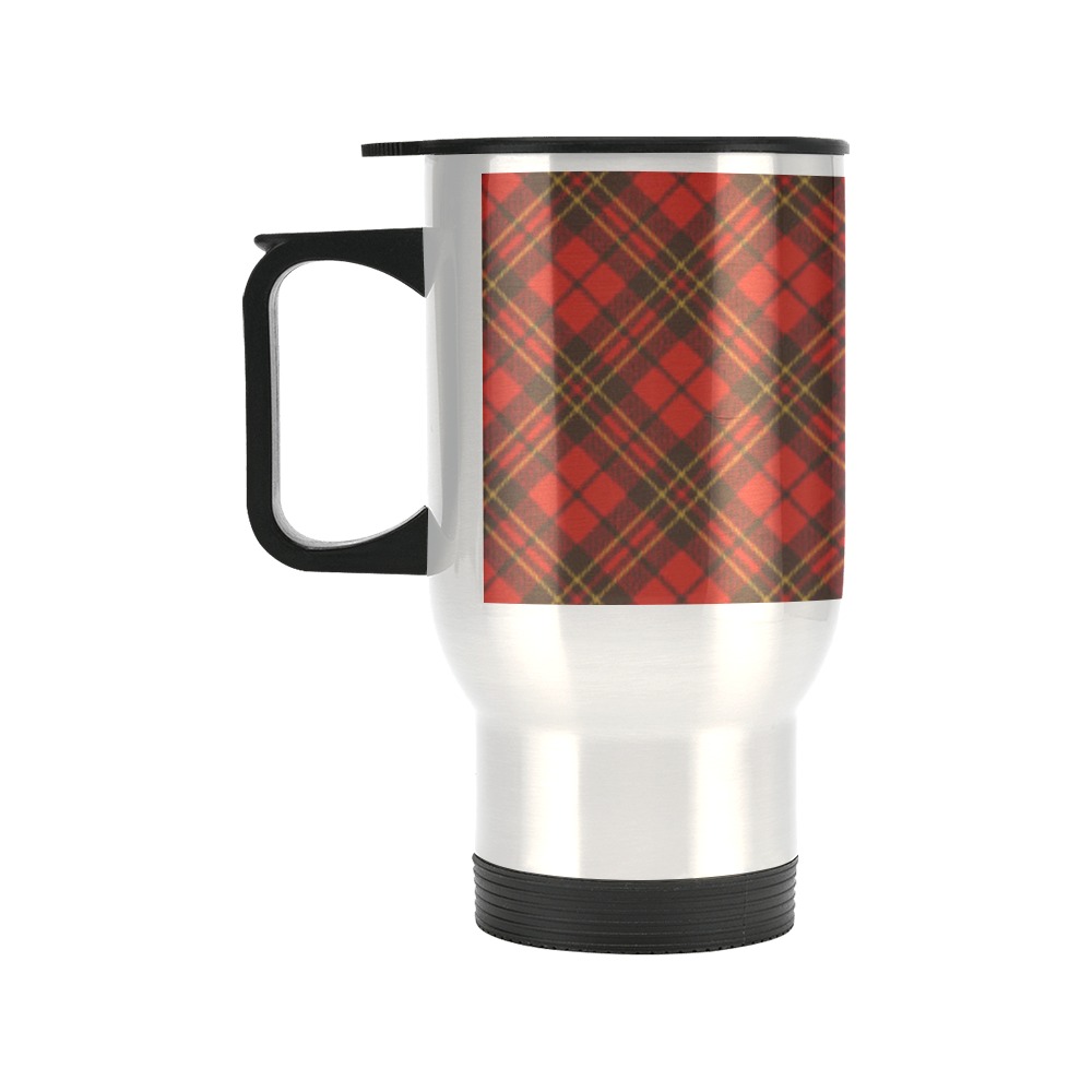 Red tartan plaid winter Christmas pattern holidays Travel Mug (14oz)