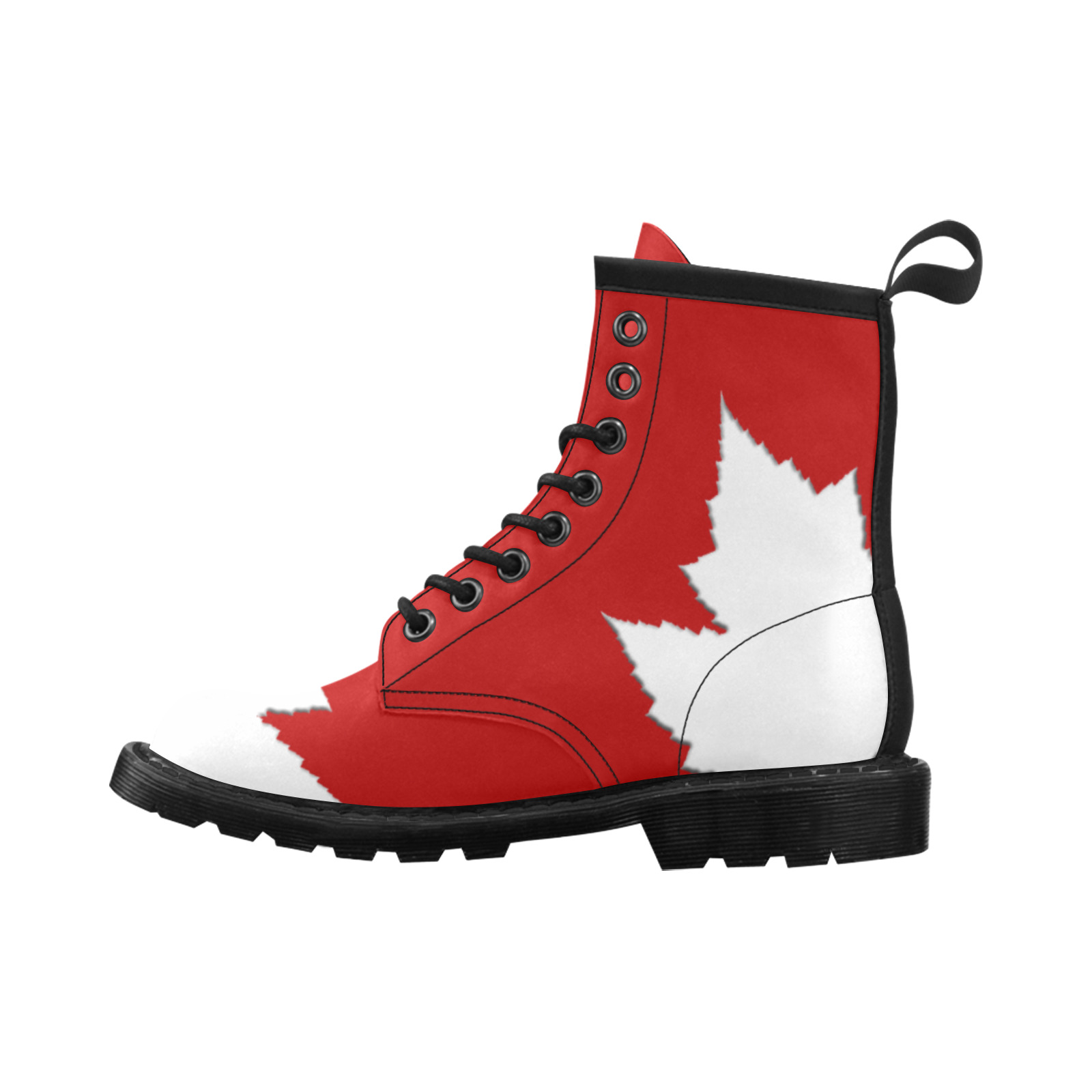 Canada Day Boots Women's PU Leather Martin Boots (Model 402H)