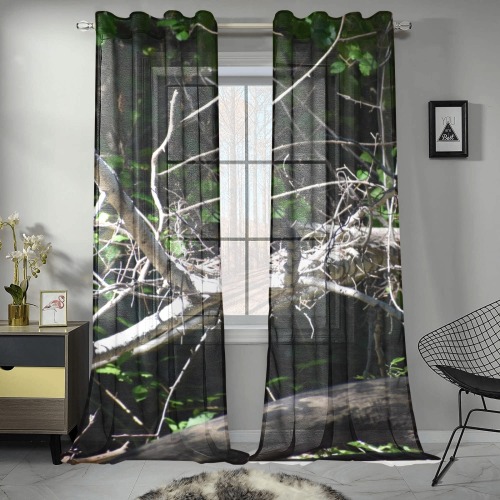 a moment of light Gauze Curtain 28"x95" (Two-Piece)