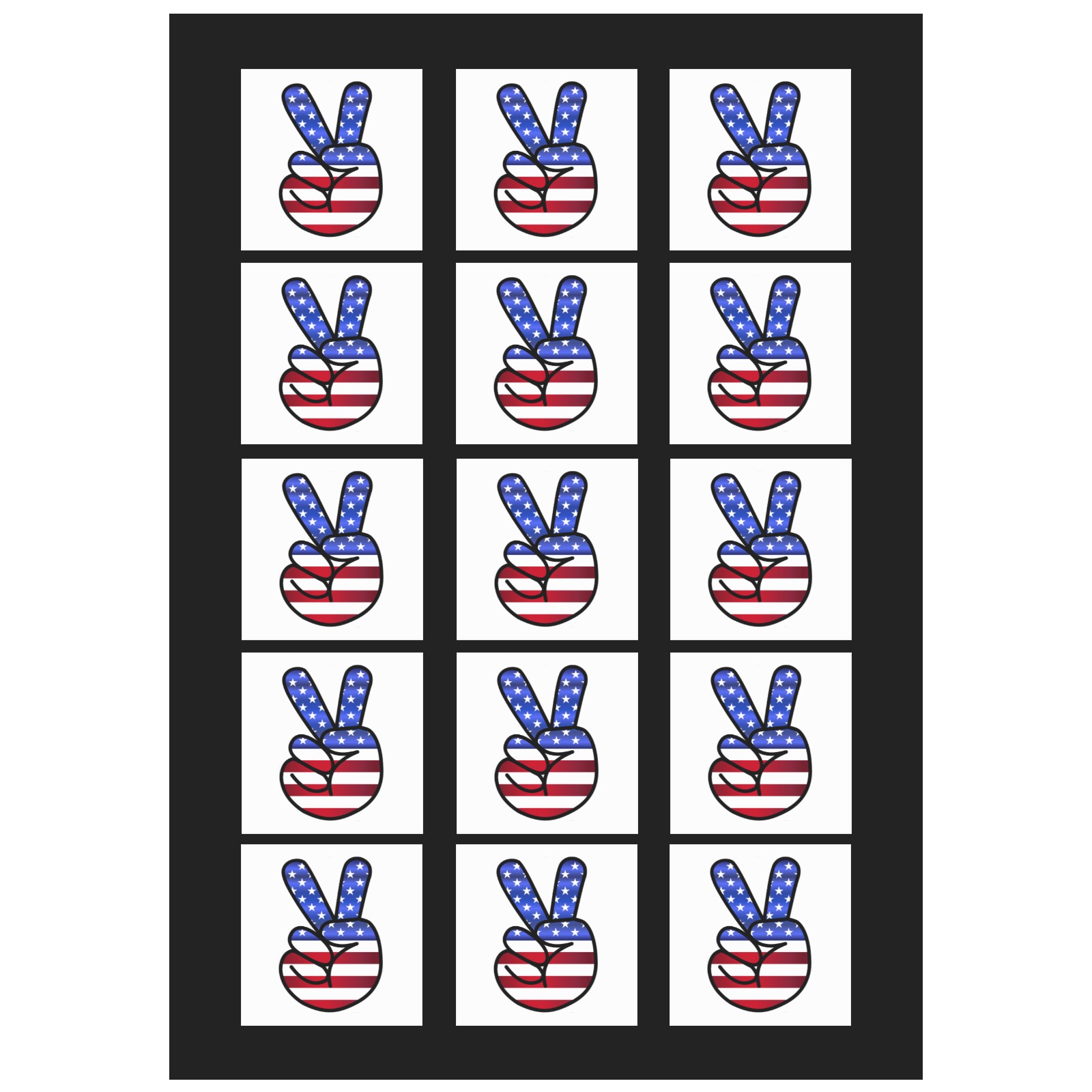 USA Victory Peace Sign Personalized Temporary Tattoo (15 Pieces)