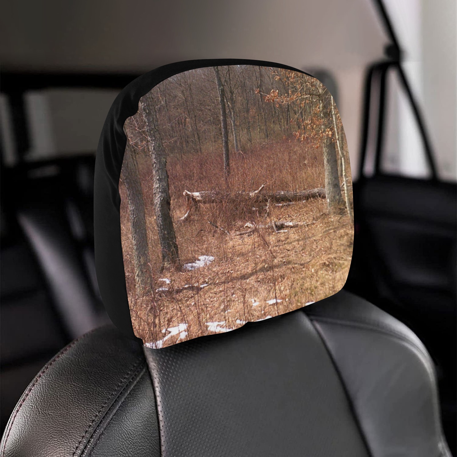 Falling tree in the woods Car Headrest Cover (2pcs)