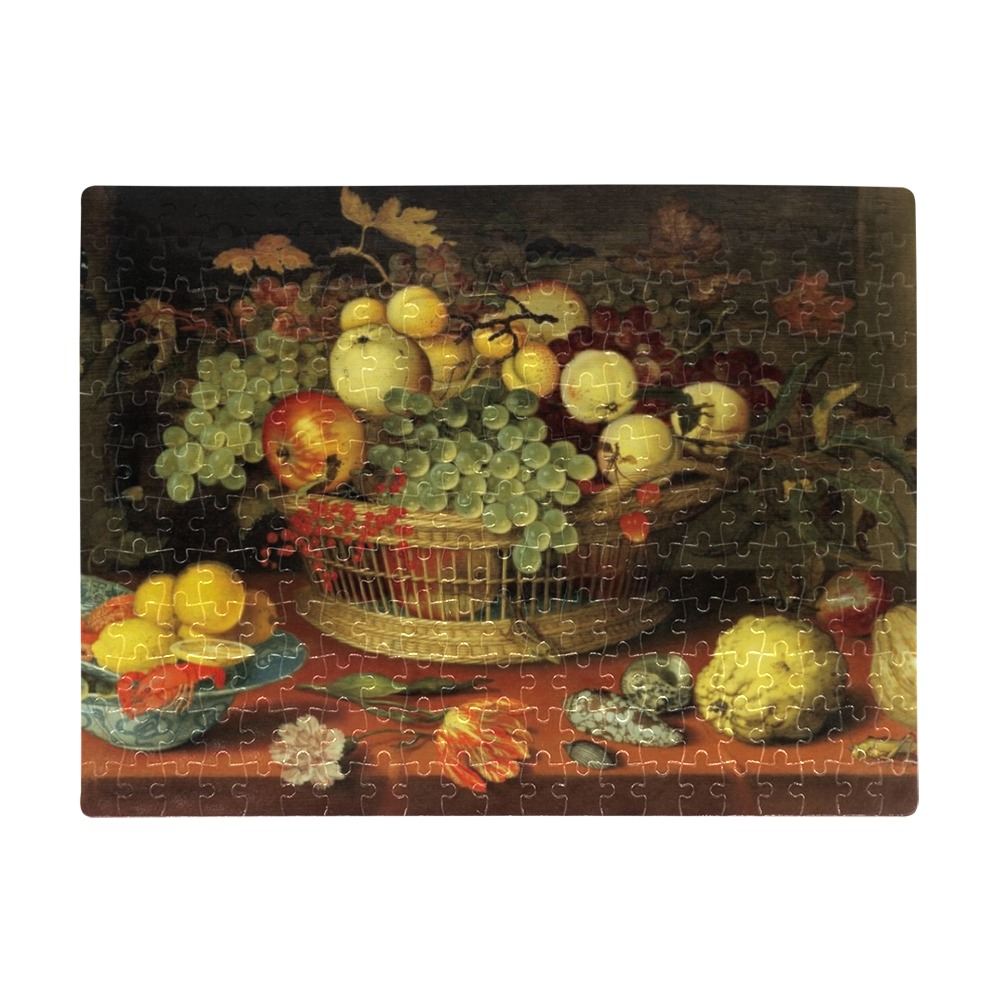 Still Life with Basket of Fruit - Balthasar van der Ast A3 Size Jigsaw Puzzle (Set of 252 Pieces)