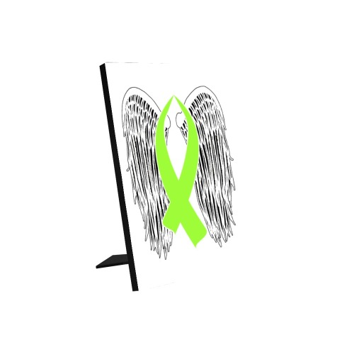 Winged Awareness Ribbon (Lime Green) Photo Panel for Tabletop Display 6"x8"