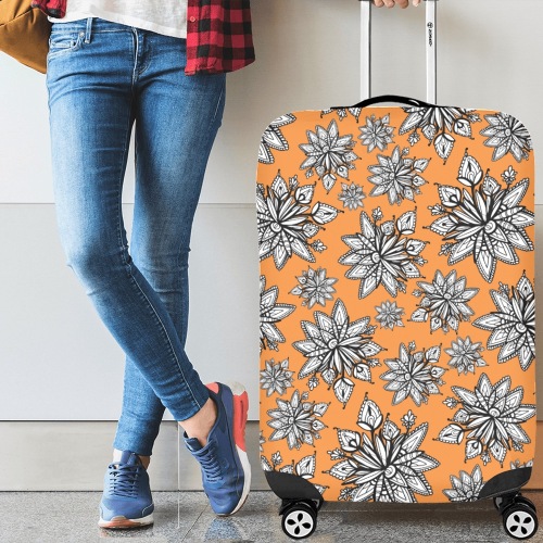 Creekside Floret pattern orange Luggage Cover/Large 26"-28"