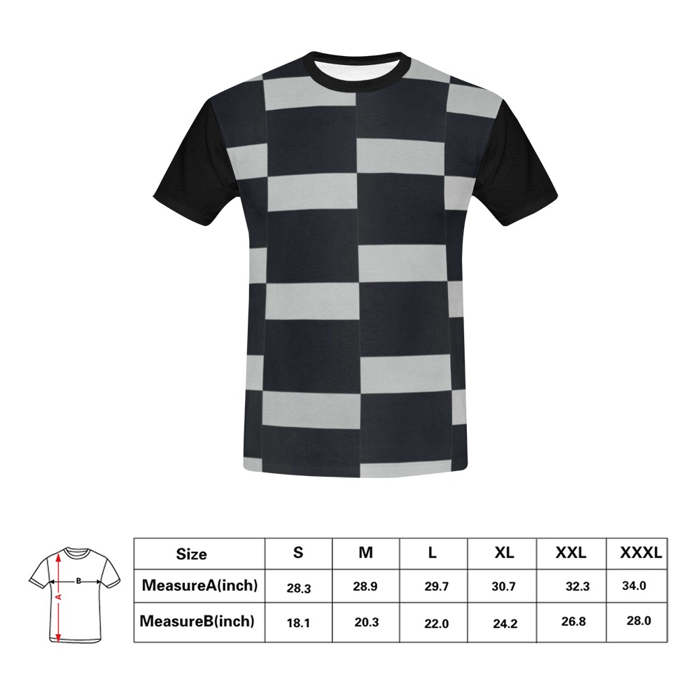 RR BURNOUT Mondrian Stack All Over Print T-Shirt for Men (USA Size) (Model T40)
