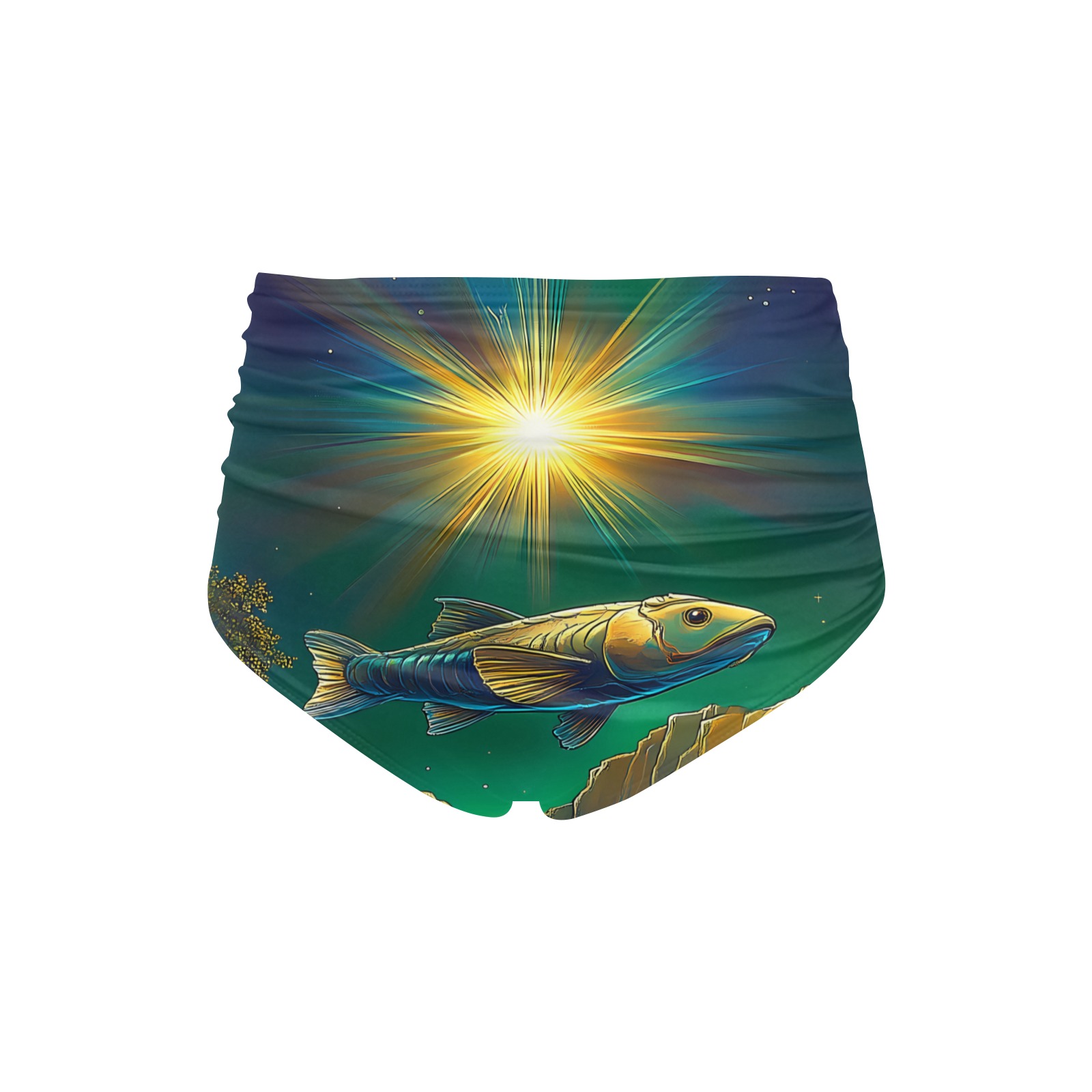 Celestial Swim High-Waisted Bikini Bottom (Model S34)