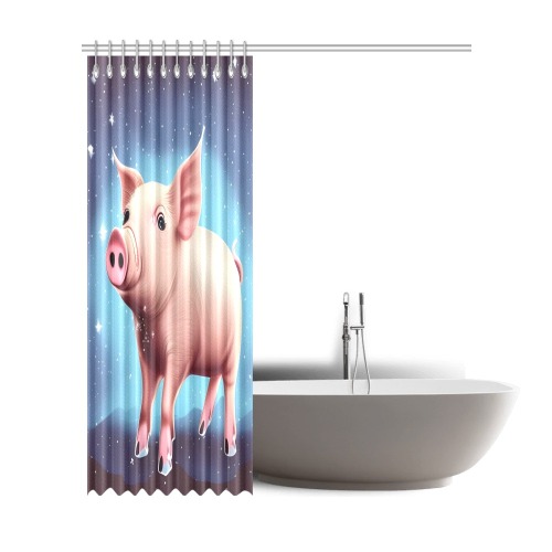 The Pig Shower Curtain 72"x84"