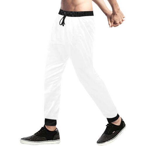white Men's All Over Print Sweatpants (Model L11)