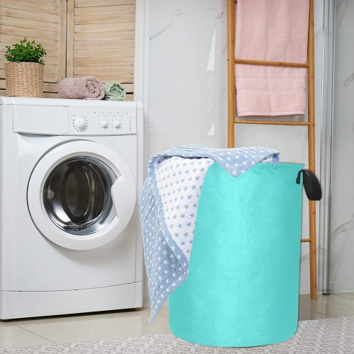 color medium turquoise Laundry Bag (Large)