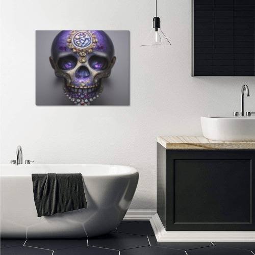 ornate skull 5 Frame Canvas Print 20"x16"