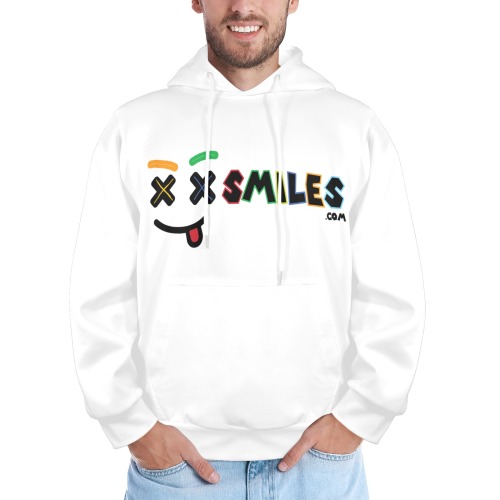 XXsmiles White Hoodie Men's All Over Print Hoodie (Model H61)
