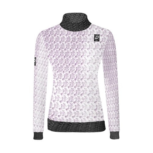 DIONIO Clothing - Women's Mock Neck Sweater (White) Women's All Over Print Mock Neck Sweatshirt (Model H43)