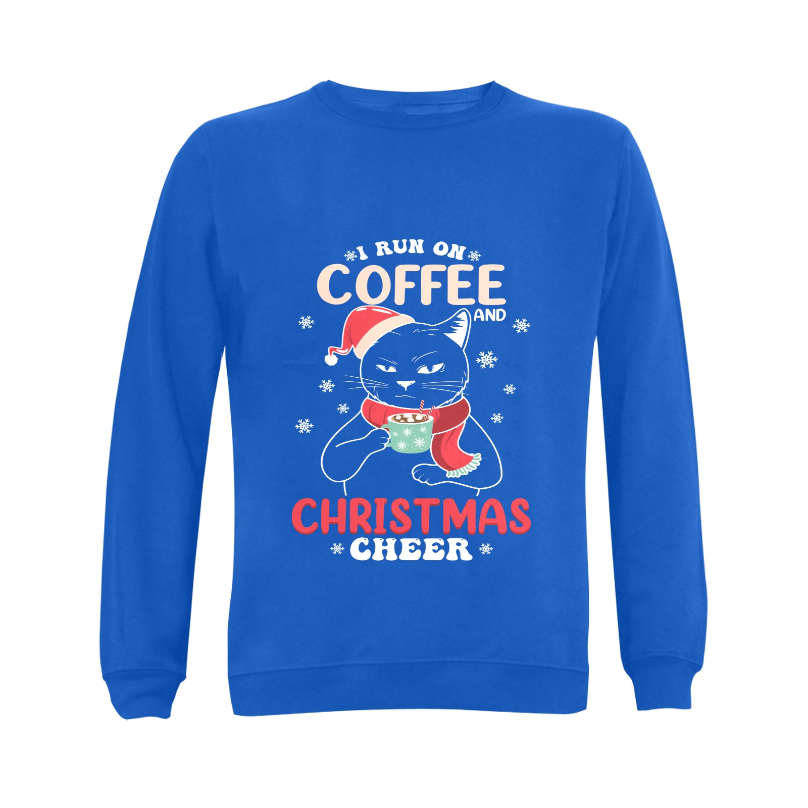 I Run On Coffee & Christmas Cheer (B) Gildan Crewneck Sweatshirt(NEW) (Model H01)