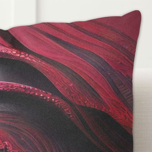 red circular pattern Linen Zippered Pillowcase 18"x18"(One Side&Pack of 2)