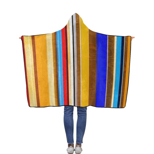 Colorful abstract pattern stripe art Flannel Hooded Blanket 40''x50''