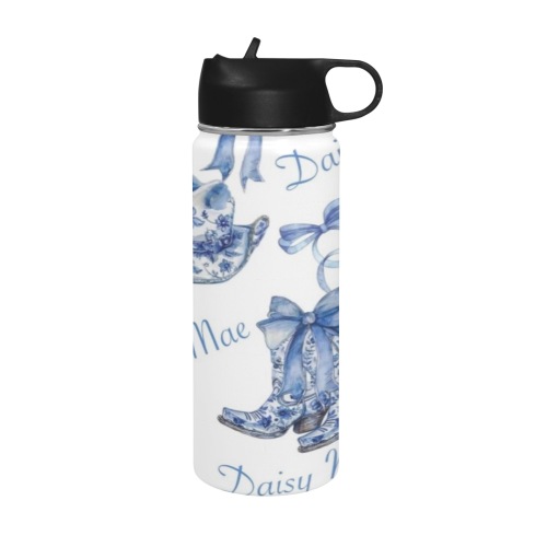 daisy water bottle Insulated Water Bottle with Straw Lid (18 oz)