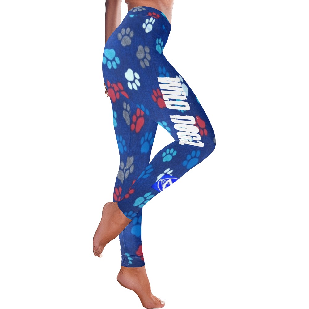 Dionio Clothing - Wild Dogz Leggings (Ladies) Women's Low Rise Leggings (Invisible Stitch) (Model L05)