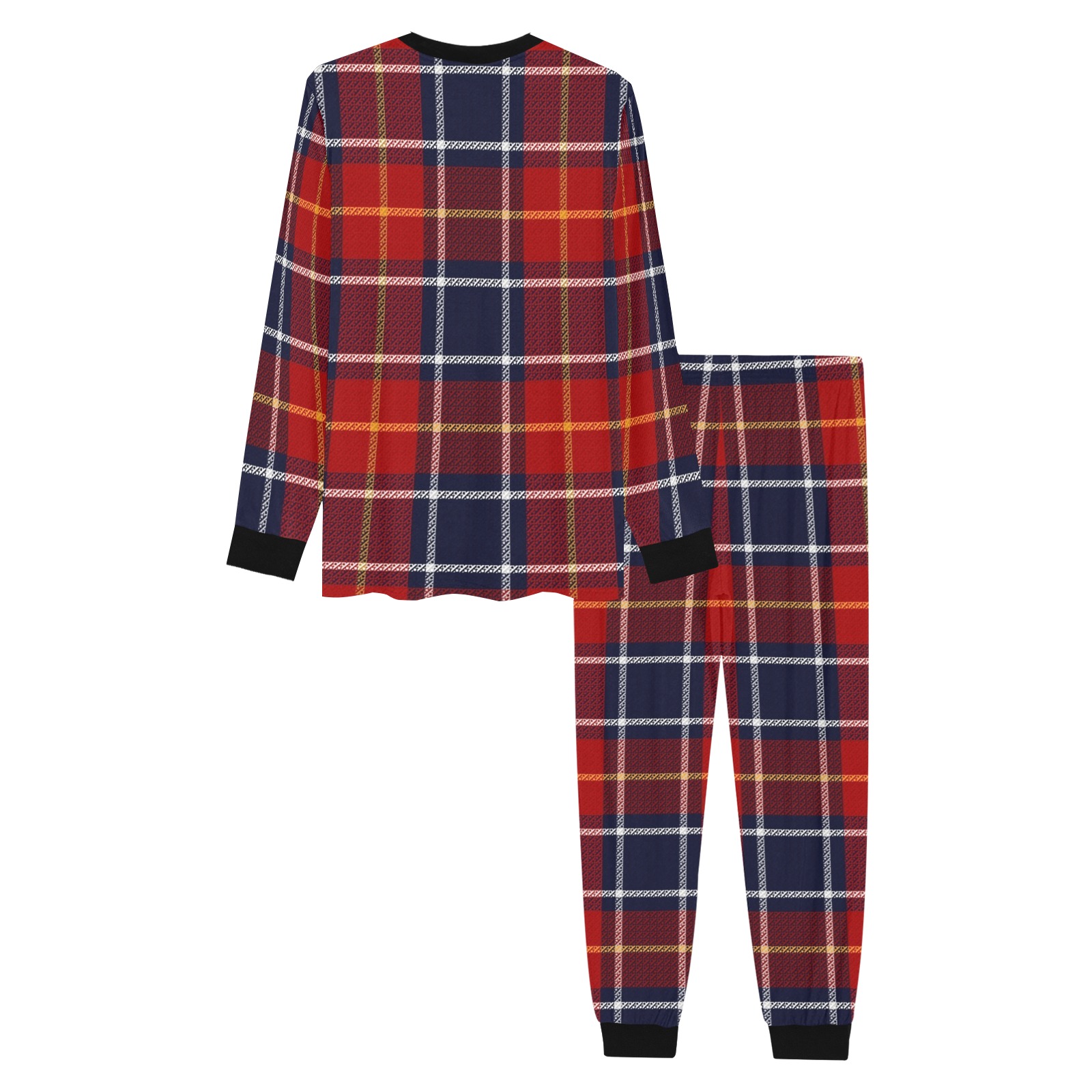 Red Tartan Plaid Men's All Over Print Pajama Set