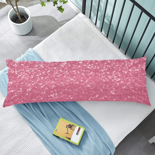 Magenta light pink red faux sparkles glitter Body Pillow Case 20" x 54" (Two Sides)