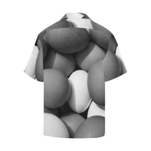 Chicken Eggs in Black and White Hawaiian Shirt (Model T58)