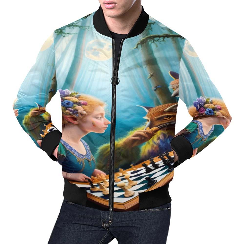 The Call of the Game 6_vectorized All Over Print Bomber Jacket for Men (Model H19)