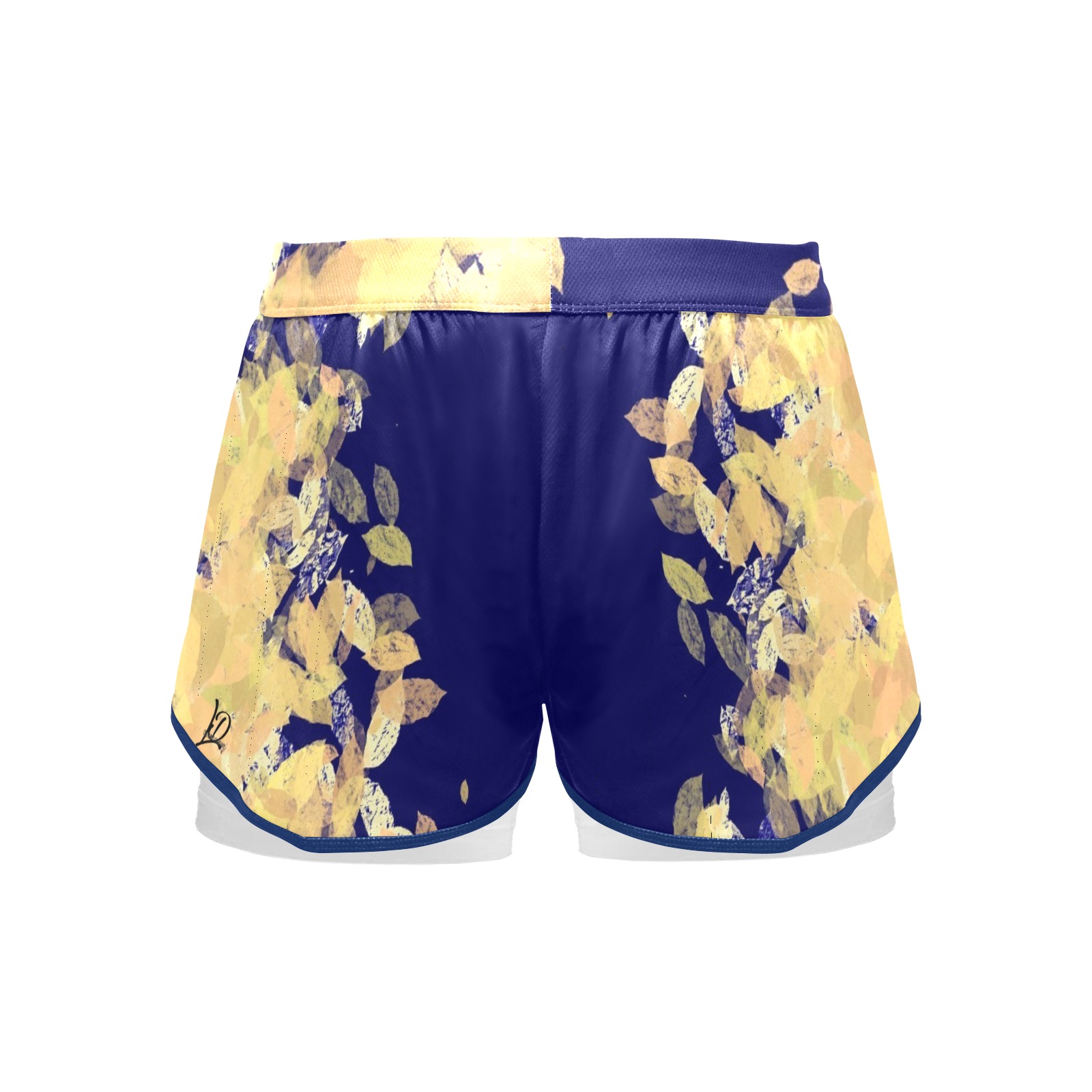 Womens Shorts blue splash print 85256B99-0E16-4331-9121-6853F91EDBEA Women's Sports Shorts with Compression Liner (Model L63)