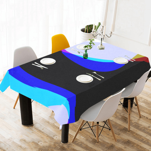 Abstract 2322 Cotton Linen Tablecloth 60"x120"