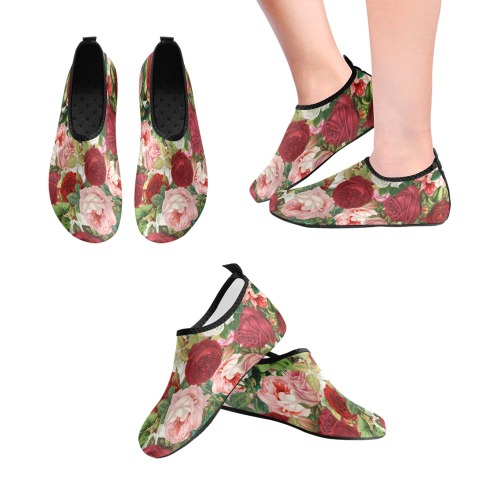 Roses and Carnations Flowers Women's Slip-On Water Shoes (Model 056)