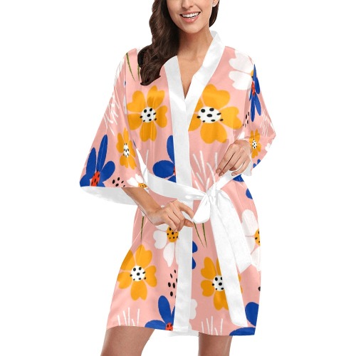 Cute Trendy Retro Floral Kimono Robe