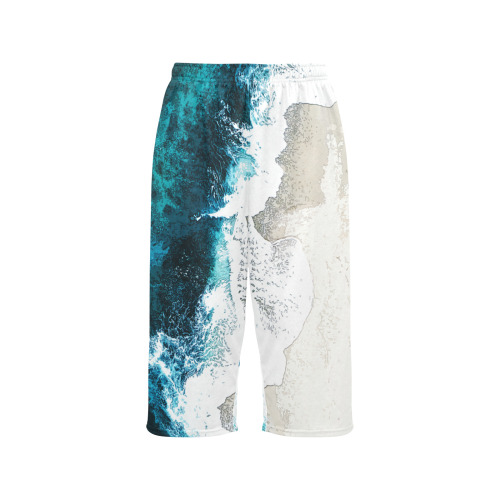 Ocean And Beach Cropped Pajama Pants (Model L66)