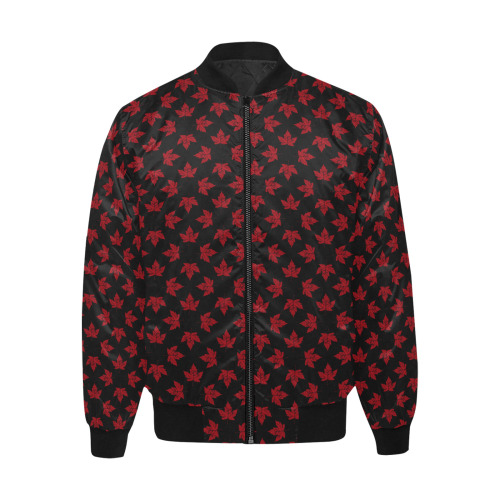 Cool Retro Canada All Over Print Quilted Bomber Jacket for Men (Model H33)