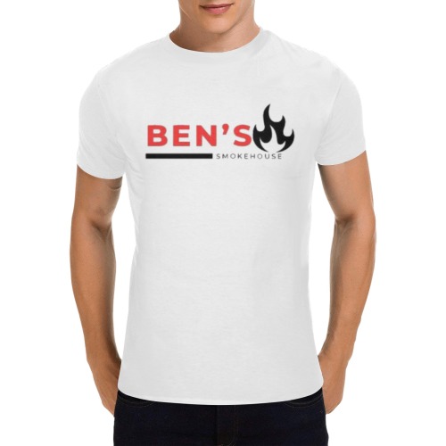 bens smokehouse white logo Men's T-Shirt in USA Size (Two Sides Printing)