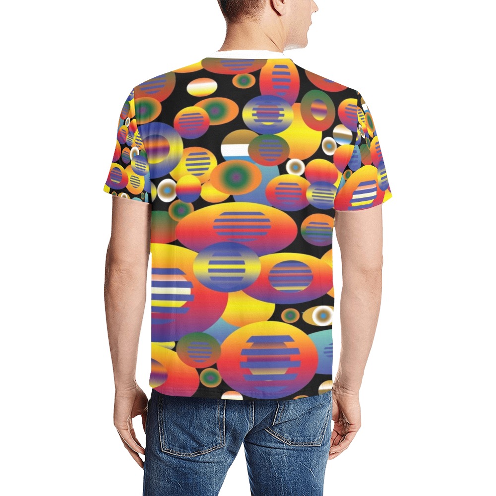 closed balls1 Men's All Over Print T-Shirt (Solid Color Neck) (Model T63)