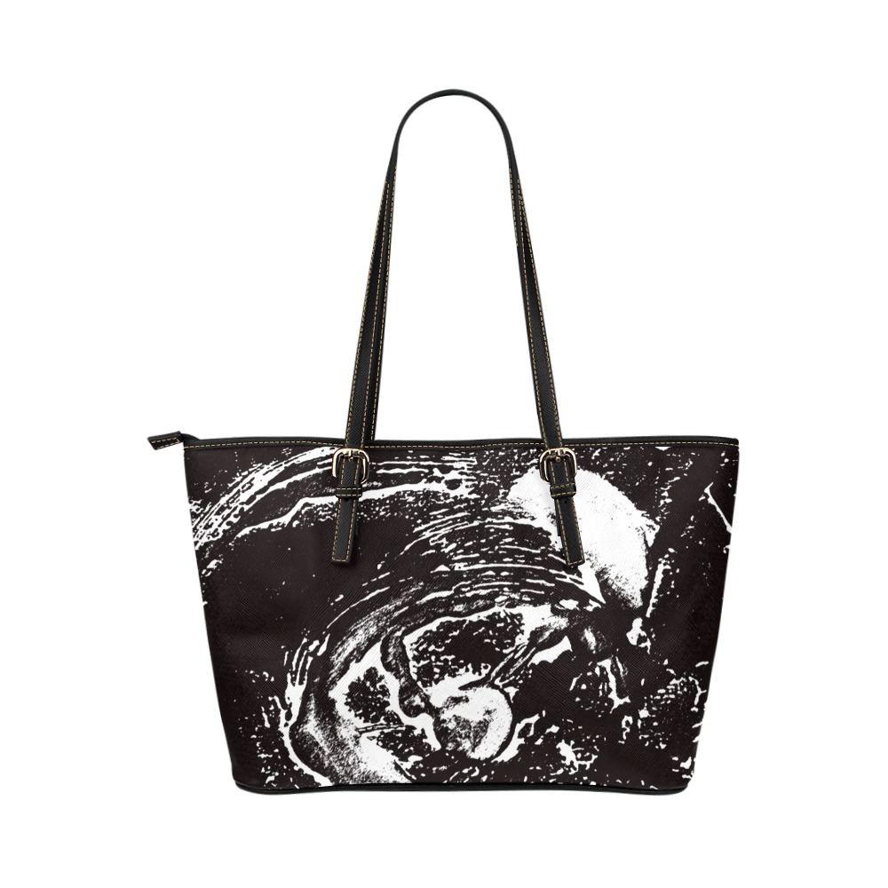 Alien foetus Leather Tote Bag/Large (Model 1651)