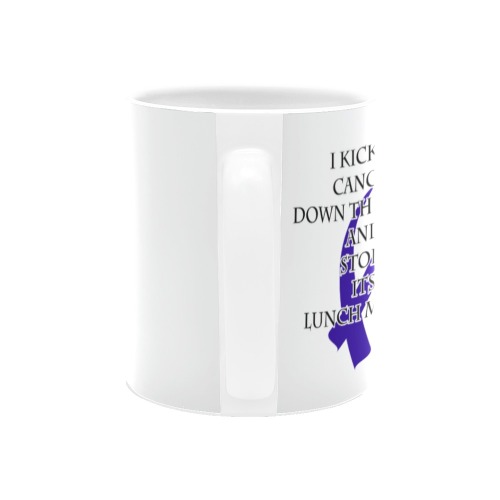 Cancer Bully (Dark Blue Ribbon) White Mug(11OZ)